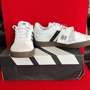 Adidas Women’s White and Black Sneakers